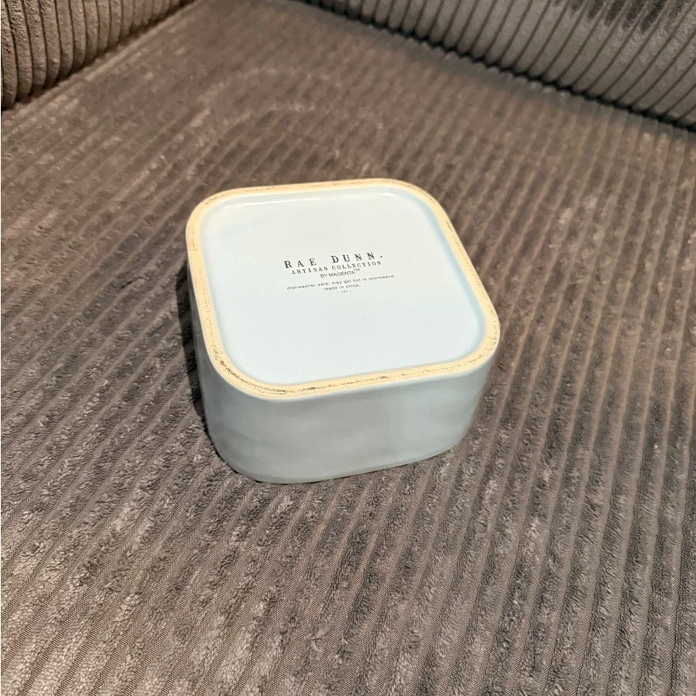 Rae Dunn Light Blue 'YUM' Pet Dish - NEW